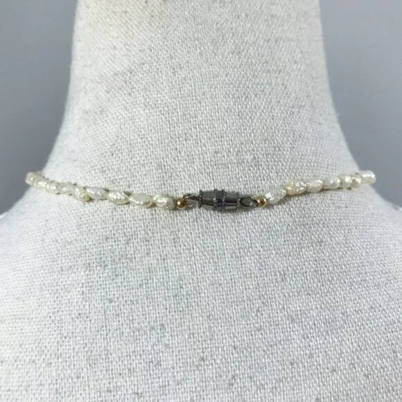 Vintage Freshwater Rice Seed Pearl Choker Necklace - Picture 4 of 9
